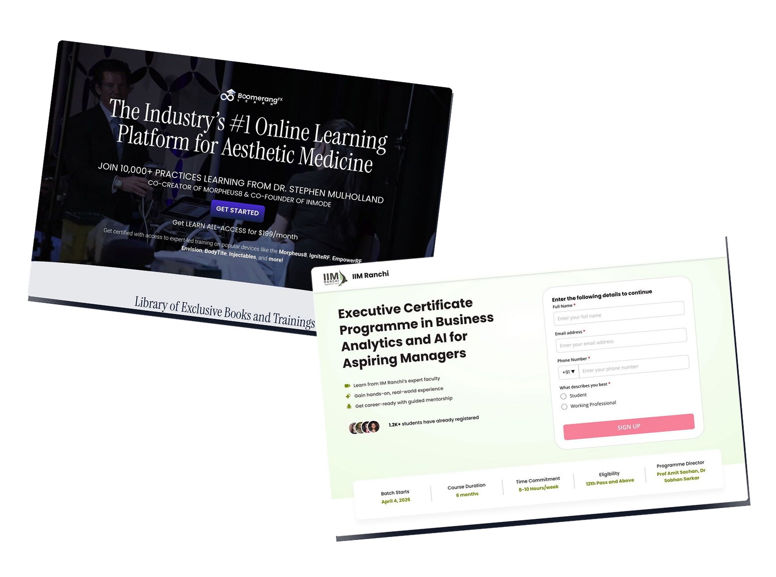 9 Best University & Executive Education Landing Page Examples of 2026
